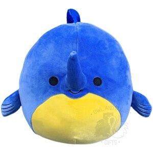 Squishmallow 8” Blue and Yellow Narwhal Plush Toy
